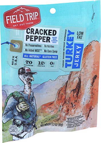 Field Trip All Natural Turkey Jerky, Cracked Pepper, 2.2 Ounce