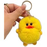 NZYDGXSY Cute Yellow Duck Car Keychain Bag Charms Pendant Lovely Accessories Gift for Adults Stylish Keychain for Bags Purses Backpacks Unique and Fun Keyring Decoration