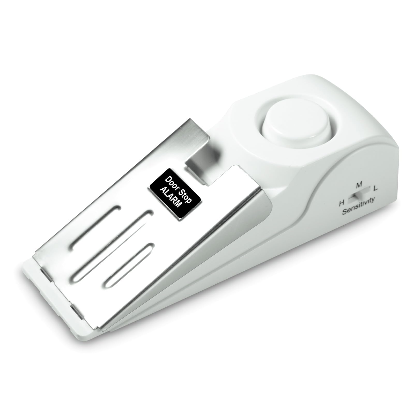 Fuers Door Stop Alarm, Door Wedge Stopper Alarm with high Cushion Rubber, Adjustable Sensitivity Lightweight Small Size Convenient to Carry, Suitable for Home Hotel Travel -White 1 Pack