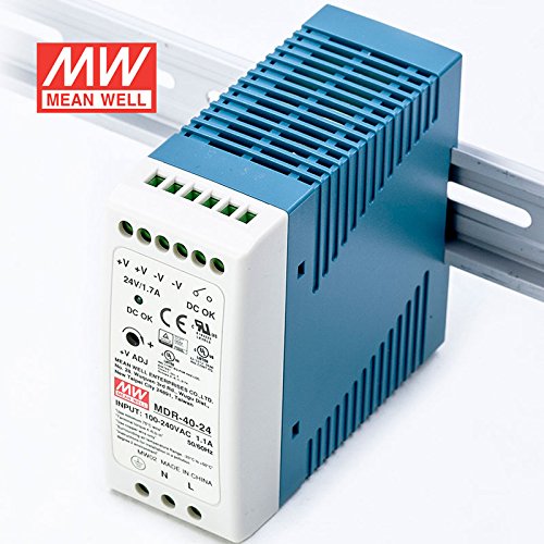 MEAN WELL MDR-40-24 DIN Rail Power Supply 40W 24V 1.7A Constant Current Low No-load Loss