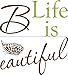 WallPops WPQ96853 Life Is Beautiful Wall Quote, Green