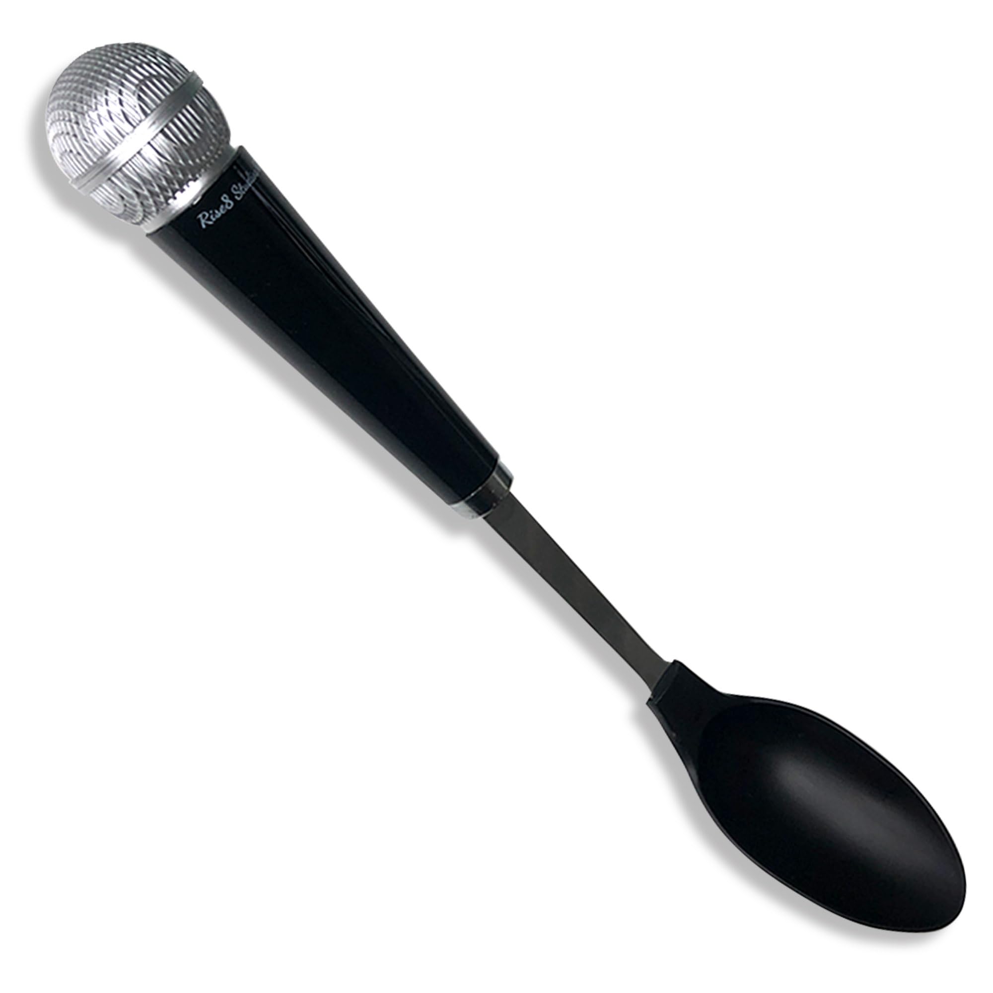 Rise8 Studios Microphone Spoon Kitchen Utensil - Fun Novelty Cooking Gadget & Unique Gift for Musicians, Singers, Karaoke Stars - Music Themed Housewares