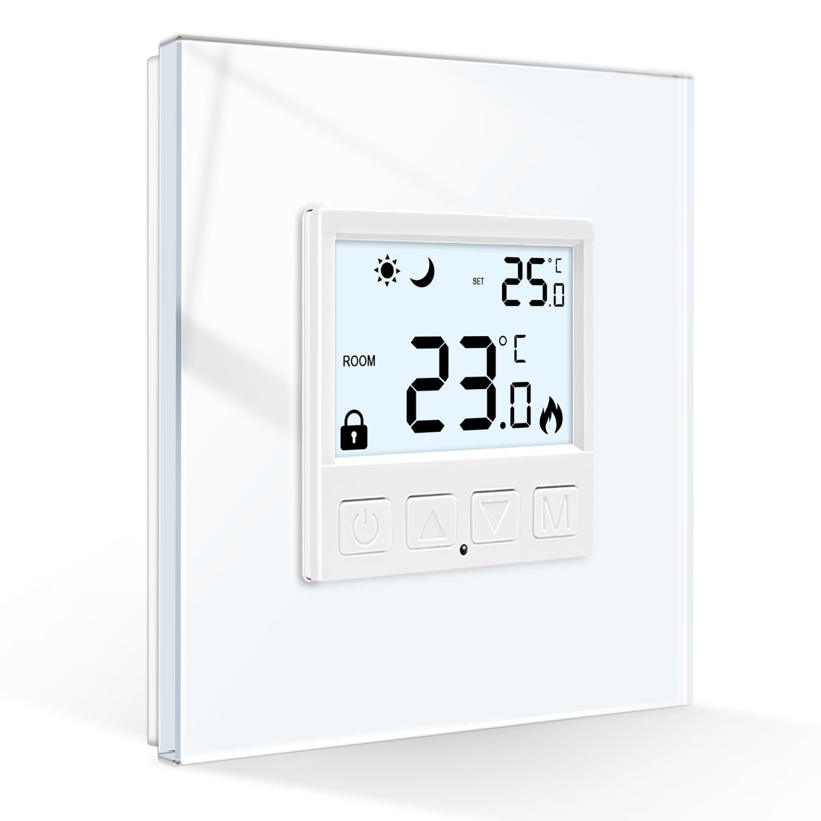 CNBINGO Digital Thermostat Programmable Room Central Heating Thermostats for Combi Boiler,Electric,Water, White
