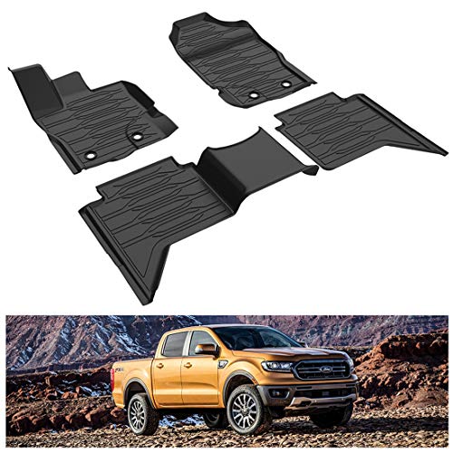 KIWI MASTER Floor Mats Compatible for 20192022 Ford Ranger SuperCrew