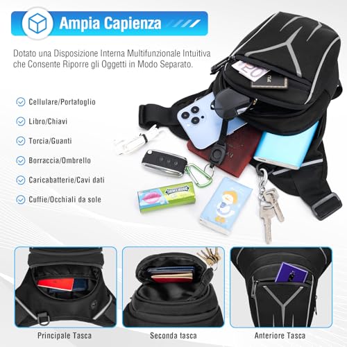VOBUKE Motorcycle Leg Bag Waterproof Tactical Leg Bag Leg Bag Sports Waist Bag Waist Bag Men Women with Reflective for Travel Camping Trekking Cyling Outdoor