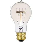 Globe Electric 01325 60W Vintage Edison A19 Quad Loop Incandescent Filament Light Bulb, E26 Base, 245 Lumens, Soft White