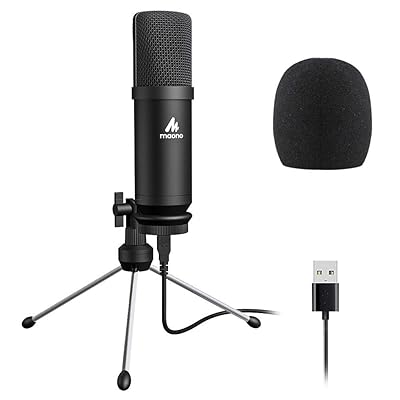 USB Microphone 192KHZ/24BIT MAONO AU-A04TR Cardioid Condenser Podcast PC Studio Mic with Professional Sound Chipset Plug &amp; Play for Computer, livestreaming, YouTube, Gaming Recording, Voice Over