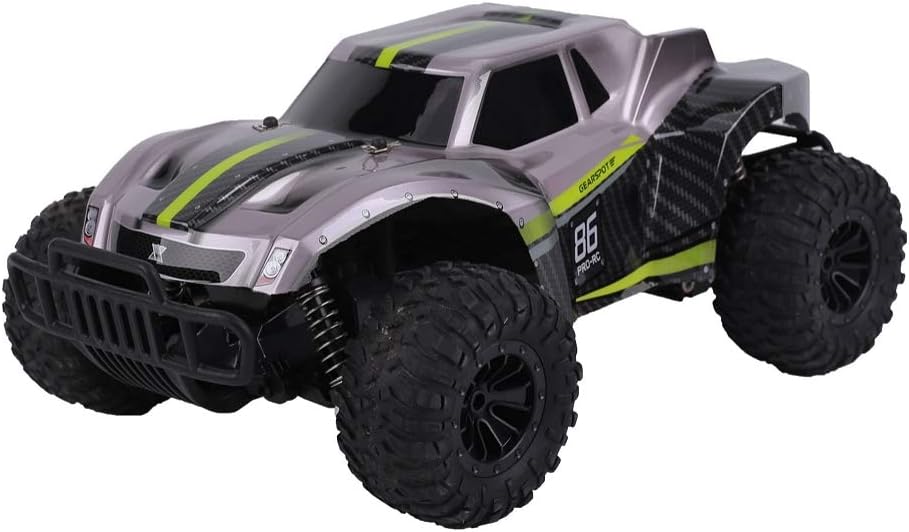 DeeXop, RC 2WD 1:32 Mini Scale Remote Control Electric Racing Car High Speed Vehicle with Rechargeable Battery, Silver-Green, C02