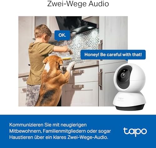 TP-Link C220 360°-WLAN-Überwachungskamera für den Innenbereich, 2K 4MP, IR Nachtsicht, Bewegungserkennung, Zwei-Wege-Audio, kompatibel mit Alexa und Google Assistant, für Babys/Haustiere