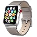 Apple Watch Band 38mm Leather, Swees iWatch Genuine Leather Bands Replacement Strap with Stainless Steel Clasp Buckle for Apple Watch Series 3, Series 2, Series 1, Sports & Edition Women Men, Grey