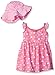 Gerber Little Girls' Toddler Two-Piece Sundress and Hat Set, Heart, 3T