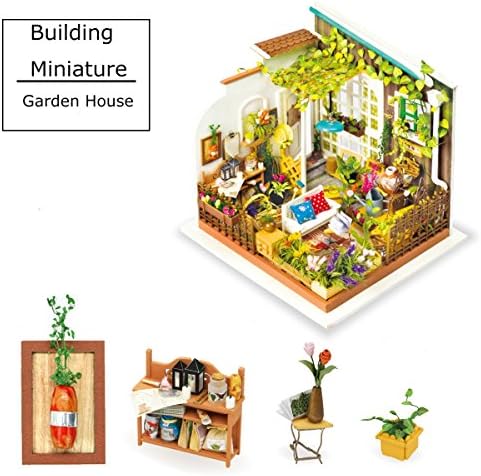 Miniature Building - DIY Garden House with Furniture and Accessories - Doll House for 14 Year Old Girls, Renovation Construction Kits Led Light - Unique Birthday Christmas Gift for Her