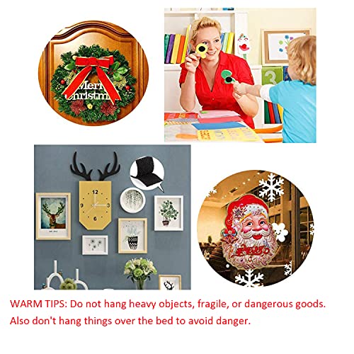 MYUREN 2x4 Inch Sticky Back Hook and Loop Fasteners Strips Black Double