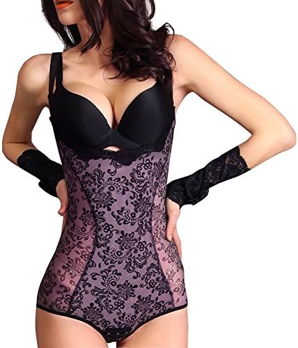 Starwee Women's Body Shaper Waist Cincher Control Slimming Bodysuit Shapewear Purple/Black, XL