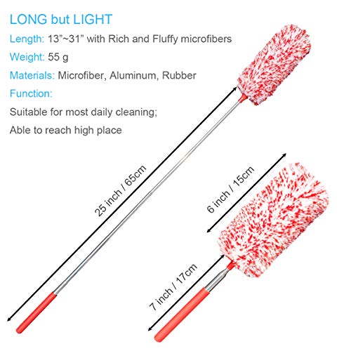 Tonmp 4 Pcs Microfiber Duster, Microfiber Hand Duster Washable Microfibre Cleaning Tool Extendable D - //coolthings.us