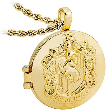 lan27 Hogwarts Slythrin Gryffindor Ravenclaw Hufflepuff School Badge Locket Necklace For Men