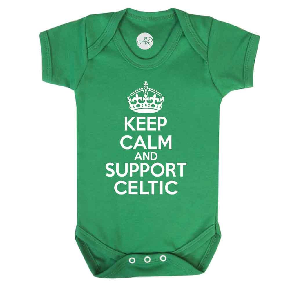 Keep Calm and Support Celtic Fun Football Supporter baby vest (0-3 Months, Green): Amazon.co.uk 