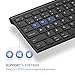 Multi-Device Wireless Bluetooth Keyboard, Jelly Comb Full Size Ultra Slim Rechargeable Wireless Bluetooth Keyboard Compatible for iPad, iPad Pro, iPhone, Android Tablets, Windows, iOS, Mac OS (Black)