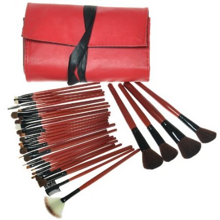 EN'DA professional 30kits /Set Professional Foundation Makeup Brush Setsroll up Red Bag