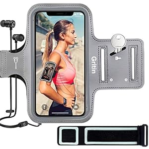 Gritin Sportarmband voor mobiele telefoon voor iPhone SE (2020)/12/12 Pro/12 Mini/11/11 Pro/XS/XR/7/8 tot 6,1 inch…