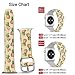 DOO UC Floral Bands Compatible with iWatch 38mm/40mm,Gold Pineapple Silicone Fadeless Pattern Printed Replacement Bands for A pple Watch Series 4/3/2/1, M/L for Women/Men