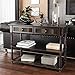 VASAGLE Console Table with Colorful Drawers, 3-Tier Entryway Table with Shelves, for Living Room, Dining Room, Hallway, Assembly Without Tools, Turned Wood Legs, Country Brown