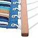 Hammock Quilted Fabric with Pillow Double Size Spreader Bar Heavy Duty Stylish for Outdoor Garden Patio, 14 FT, 2 Person 450 lbs Capacity(Blue Stripe)