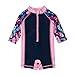 Baby Beach One-Piece Swimsuit UPF 50+ -Sun Protective Sunsuit Pink,12-18 Months