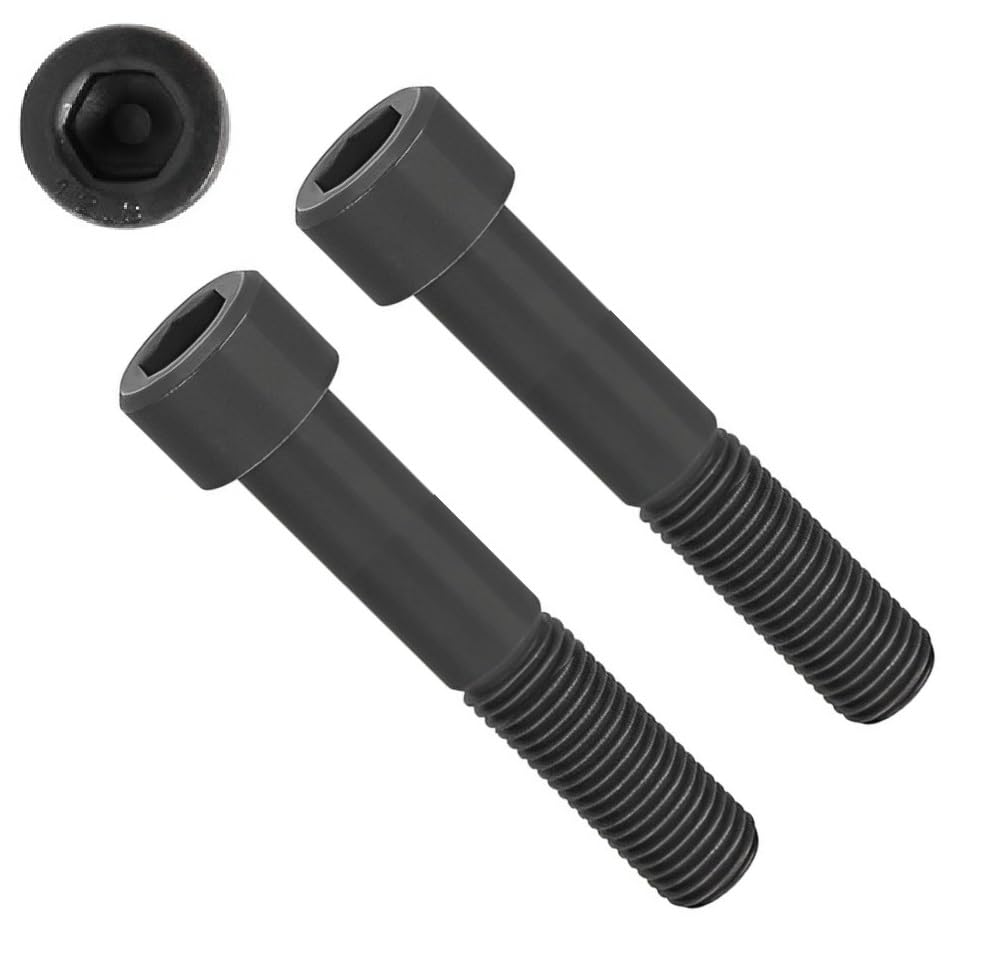 TERF® M10 X 180mm Hex Socket Cap Head Machine Screws Self Colour Black High Tensile Grade 12.9 Machine Screw M10 (10mm) X 180mm Allen Key Hexagonal Socket Bolts - Pack of 2