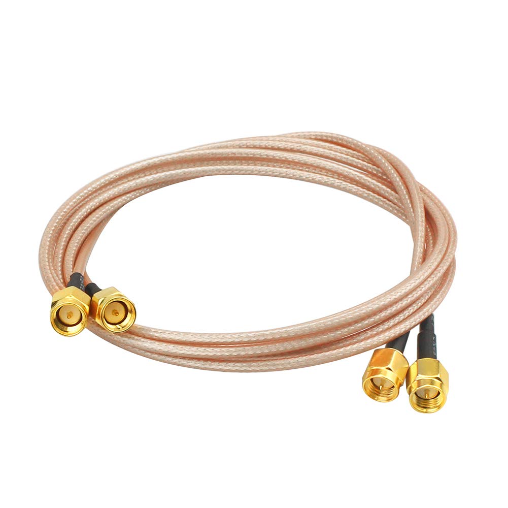WayinTop 2pcs RG316 Wire Jumper SMA Male to SMA Male WiFi Antenna Extension RF Coaxial Coax Cable Adapter Jumper for Wi-Fi Radios External Antenna SDR Devices FCC (100cm)