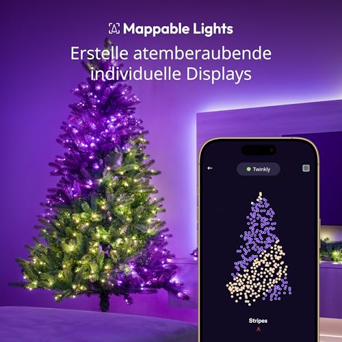 Twinkly Strings HD 700 Smart RGB+W LEDs, 38,5 Meter, Grüne Leitung, Weihnachtsbeleuchtung für Innen- und Außenbereich thumbnail 3