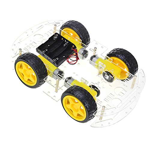 The perseids DIY Robot Smart Car Chassis Kit with Speed Encoder, Wheels and Battery Box (4 Wheels)