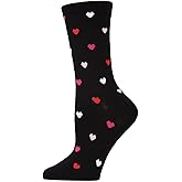 MeMoi Delicate Hearts Crew Socks for Women, Ultra Soft Blend Womens Crew Socks, Versatile Fit - One Size