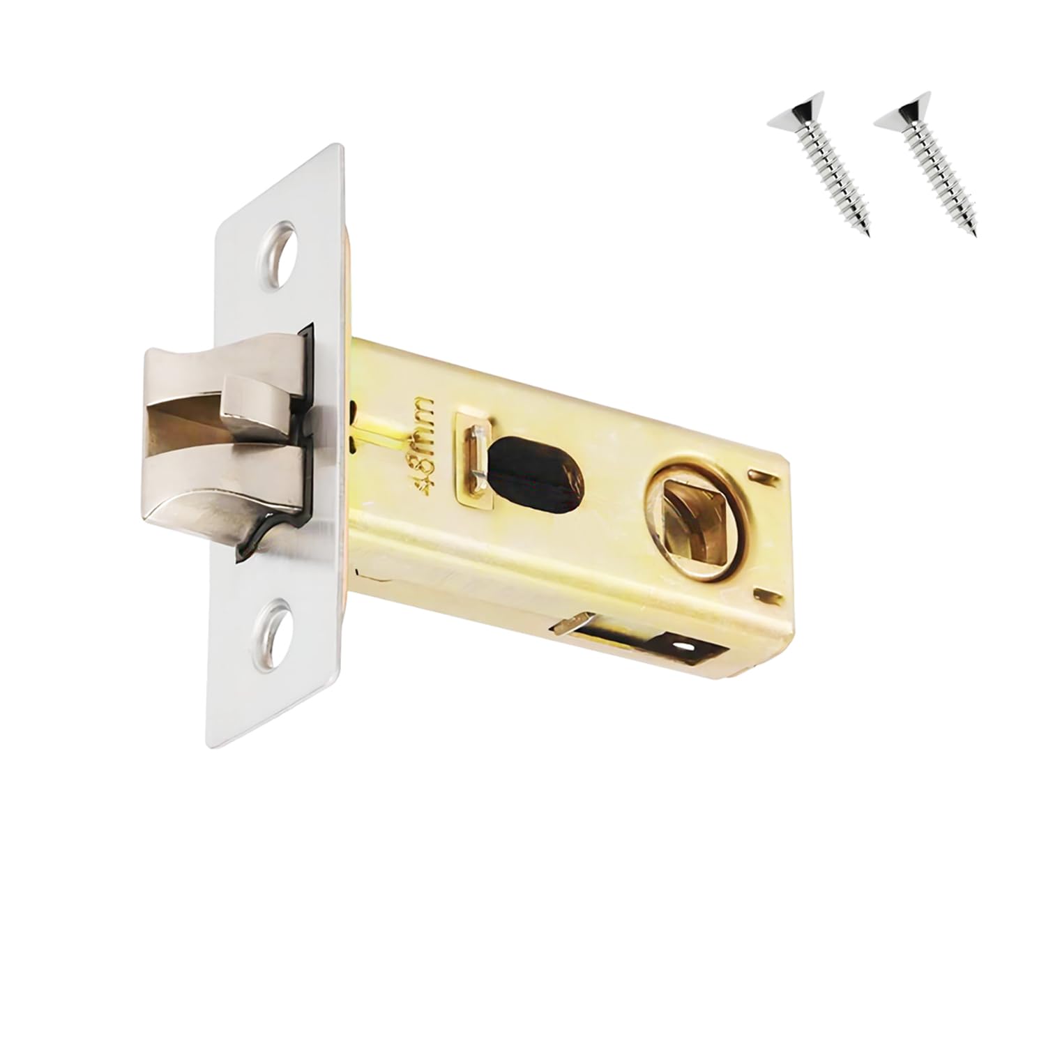 Qrity 48mm Tubular Latch, Forked Mortice Latch, Mute Door Sprung Latch, with Stainless Steel Panel for Internal Doors, Lever Door Handles — image 1