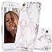 BAISRKE Shiny Rose Gold Marble Design Clear Bumper Matte TPU Soft Rubber Silicone Cover Phone Case Compatible with iPhone 7 iPhone 8 [4.7 inch] - White primary