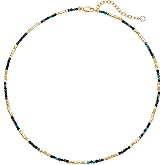 MEVECCO Dainty Gold Choker Necklace for Women 18K Gold Plated Irregular Mixed Beaded Choker Necklace for Her Jewelry Gift