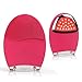 Letigo Silicon Electric Cleansing Instrument Face Washing Machine Silicone Wash Brush Facial Cleansing Device-Red