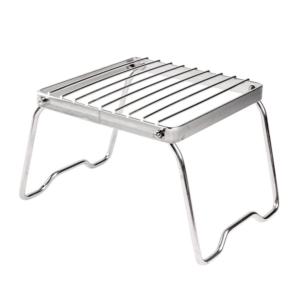 Pojedehy 1 PCS Multifunctional Folding Campfire Grill Stainless Steel Outdoor Wood Stove Stand