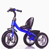 Little Bambino RideOn Pedal Tricycle Children Kids Smart Design 3 Wheeler | CE Approved Air Wheels Adjustable Seat Metal Frame Bell (Blue)
