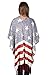 Birsppy Funky Junque Women’s Patriotic USA American Flag Ruana Fringe Wrap Cape Poncho