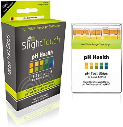 Slight Touch Ph Test Strips for Saliva and Urine, 100 count, Accurate Results In 15 Seconds-For Daily Ph Level Monitoring-High Quality Filter Paper-24 Month Shelf Life