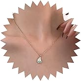 Allereyae Boho Sailboat Pendant Necklace Gold Boat Necklaces Enamel Sailboat Necklace Tiny Boat Choker Necklaces Sailing Choker Jewelry for Women