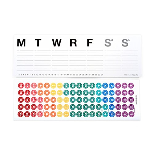MAKE Week Plan Weekly Planner Pad with 90 Event Stickers