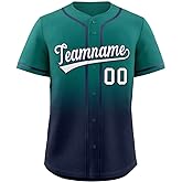 Custom Gradient Baseball Jersey Hip Hop Button Down Shirts Stitched Personalized Name Number for Men Women Youth