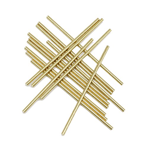 PGCOKO Brass Solid Round Rod Lathe Bar Stock, 3mm in Diameter 100mm in Length (15Pcs)
