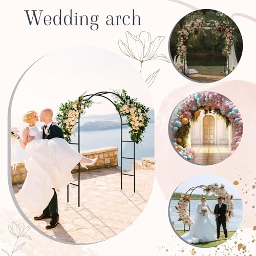 MANYUK Black Metal Pergola Arbor, Metal Arch Frame, Garden Arch Trellis for Various Climbing Plants Wedding Garden Arch Bridal Party Decoration