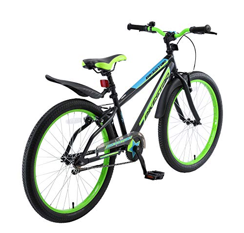 BIKESTAR Kinderfiets voor jongens en meisjes | 24 inch van 10 jaar | 24" Urban Jungle | Zwart Groen - Image 4