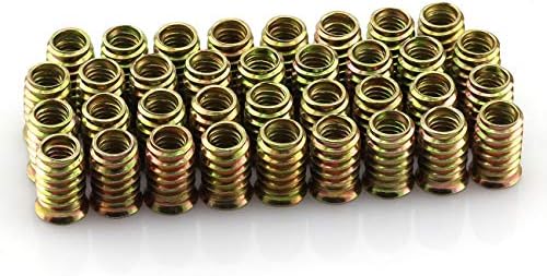 ZRM&E 36pcs M8x25mm Zinc Alloy Threaded Insert Nuts with Hex-Flanged Washer for Wood Hex Drive Head Screw-in Type Furniture Embedded Screw Plug