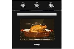 Natural Gas Oven 24 Inch, GASLAND Chef Pro GS606MB 24" Built-in Single Wal Oven, 6 Cooking Functions Convection with Rotisserie, Mechanical Knobs Control, 120V Electric Ignition, Black Glass Finish
