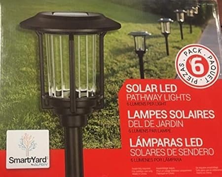 smartyard solar warm white led pathway lights pack of 6 6 lumens light powder coated oil rubbed bronze finish